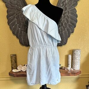 Guess Light Blue One-Shoulder Dress